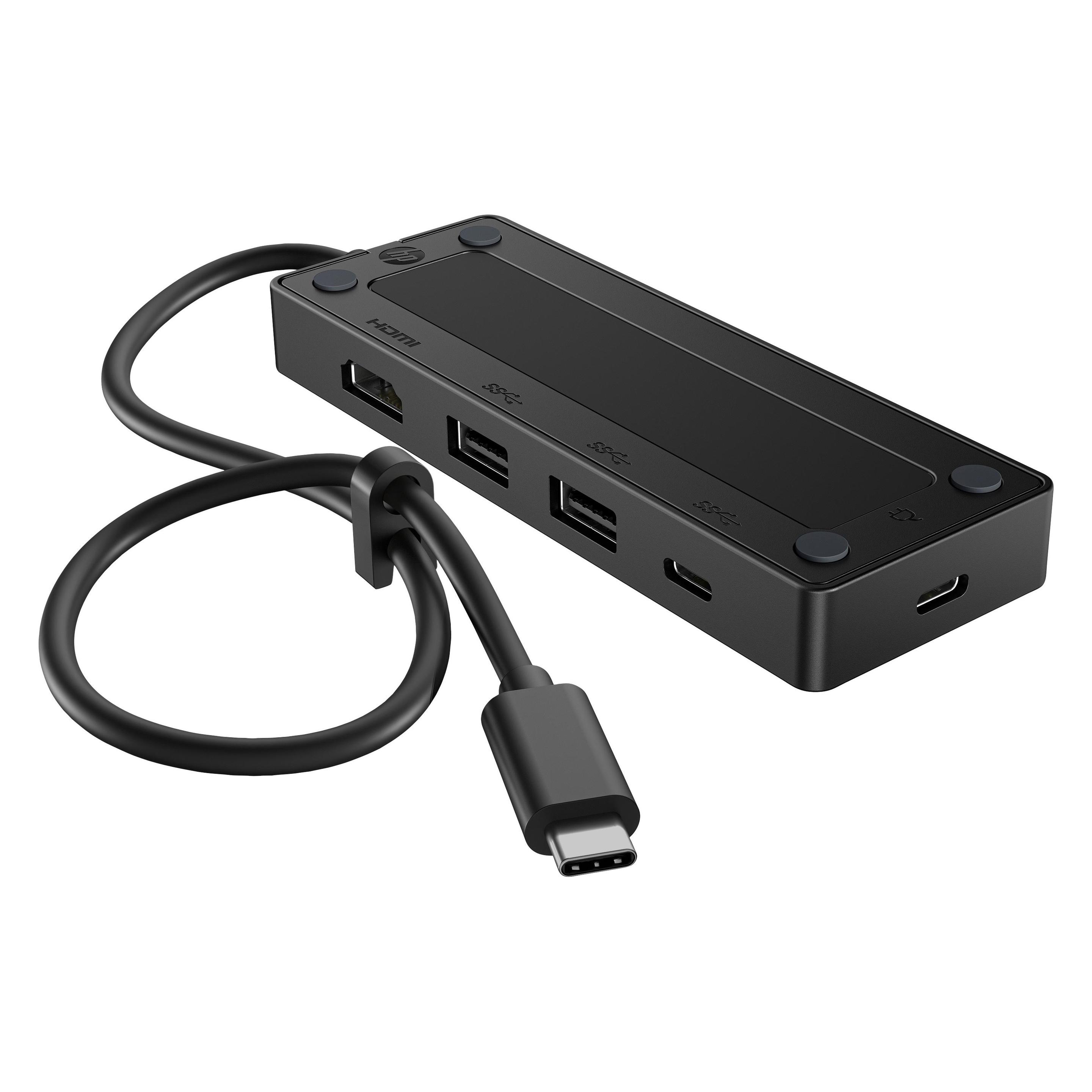 HP USB-C Reisehub G3 (USB-C, 4 Ports), Dockingstation + USB Hub, Schwarz
