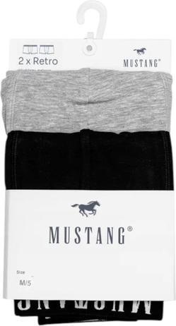 Actual product image Mustang Herren-Boxershorts, 2er-Pack, Grau/Schwarz (XL, pack of 2)