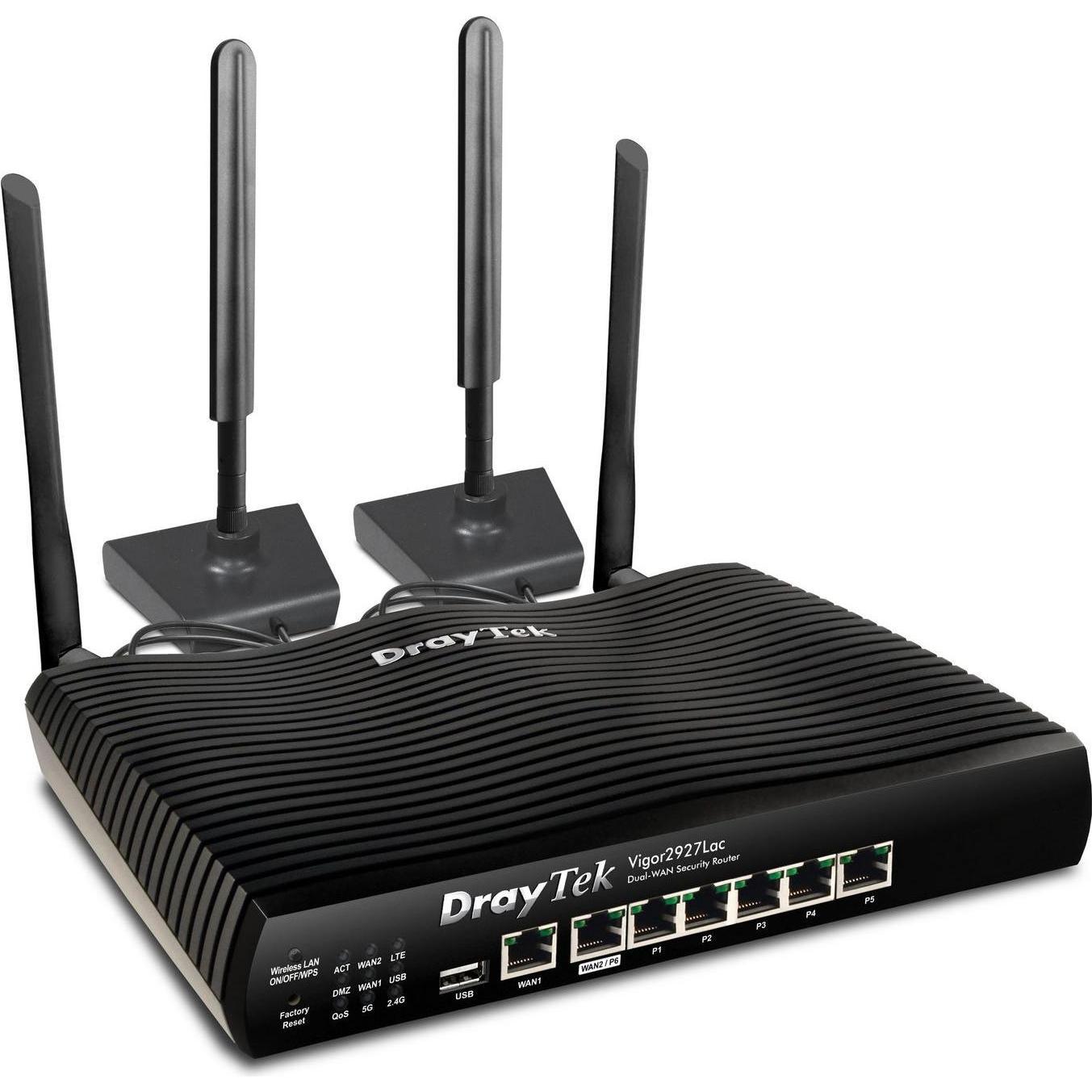 Draytek Router WLAN Vigor2927Lac Gigabit Ethernet Dual-Band (/5 GHz), Router, Nero