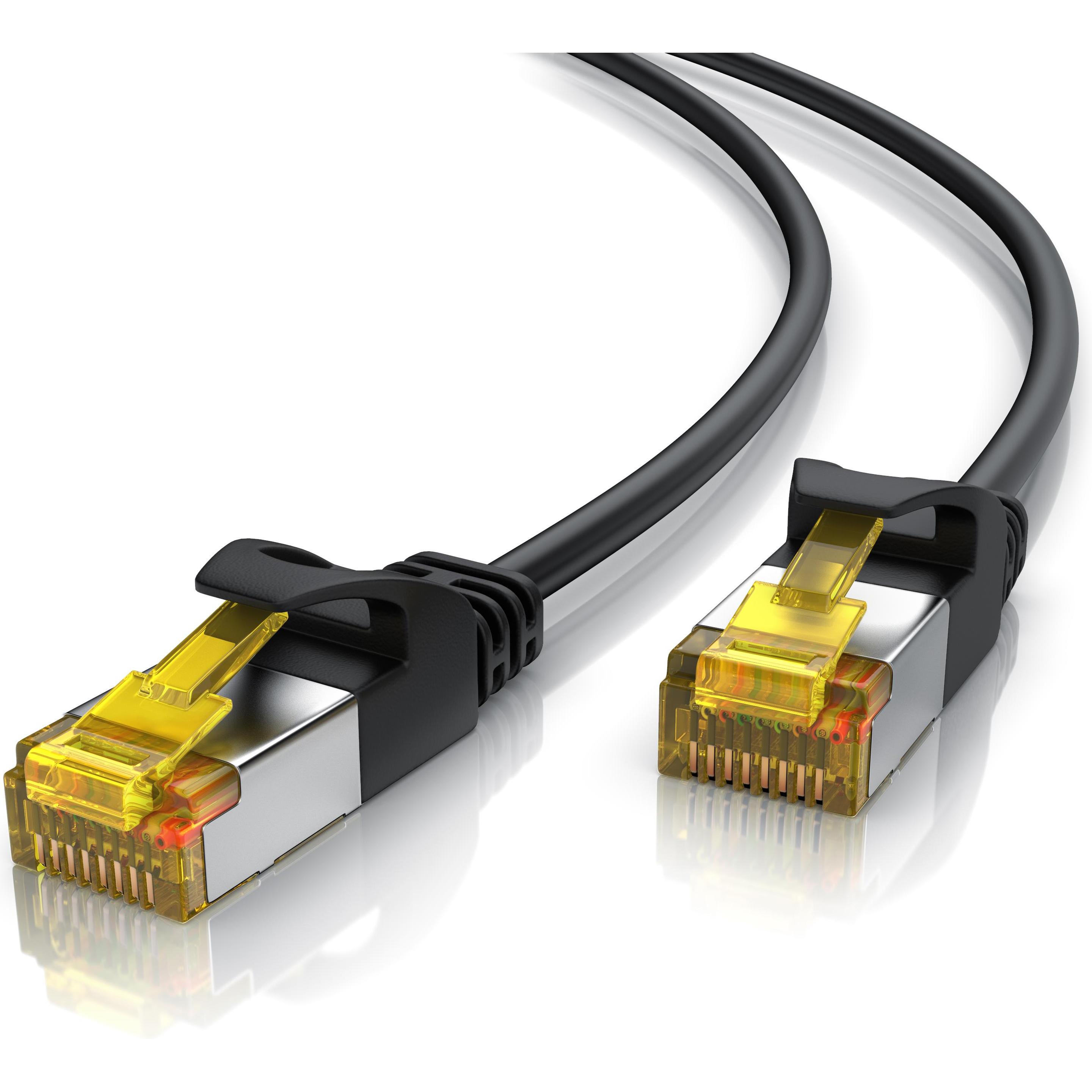 Primewire Netzwerkkabel CAT.7, RJ-45, Ethernet, Slim Patchkabel Cat 7, Gigabit Kabel, 10000 Mbit LAN Kabel (U/FTP, CAT7,...