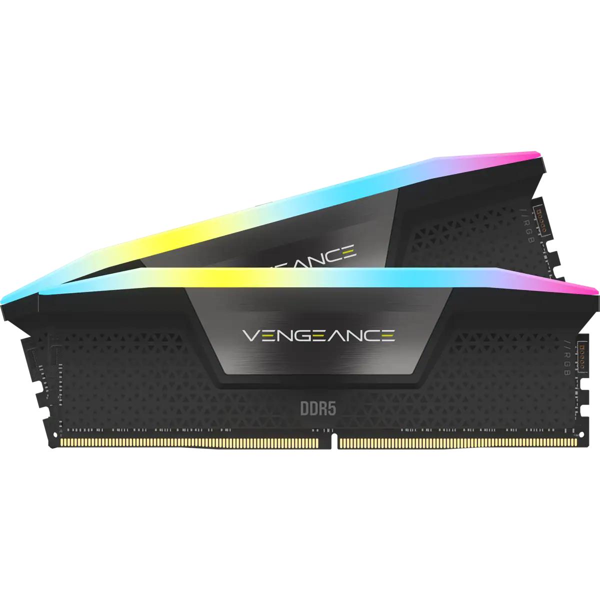 Corsair Vengeance RGB (2 x 32GB, 6000 MHz, DDR5-RAM, DIMM), RAM, Schwarz