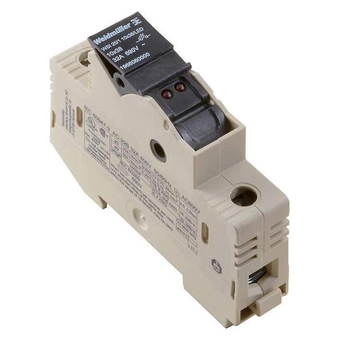 Weidmüller Zekering aansluitblok 1,5-25qmm 1966060000, Elektronica benodigdheden + Behuizing, Beige