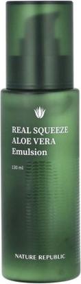 Nature Republic Real Squeeze Aloe Vera Emulsion 4.39 Fl Oz 130 Ml (Körperlotion, 130 ml)