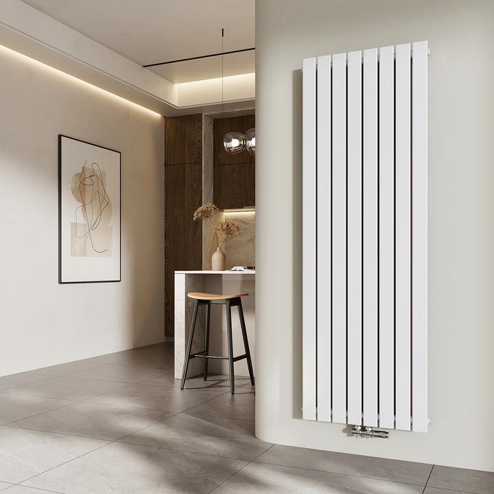 Produktbild Emke Heizkörper, Flachheizkörper mit Zentralanschluss, Weiss 180x61cm 1265W Einlagig (1265 W)