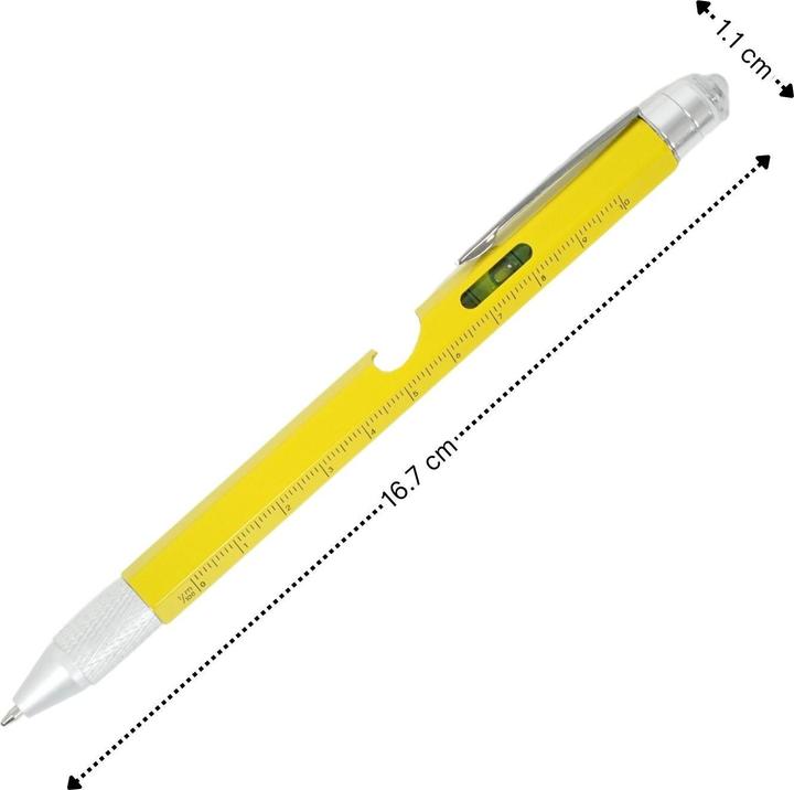 Image du produit Hermex 8in1 Stylo à bille multi-fonctions Stylo tactile Niveau à bulle Tournevis (8 Fonctions)