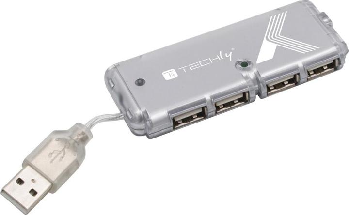 Techly USB 2.0 Mini Hub, 4-Port (USB-A, 4 ports)