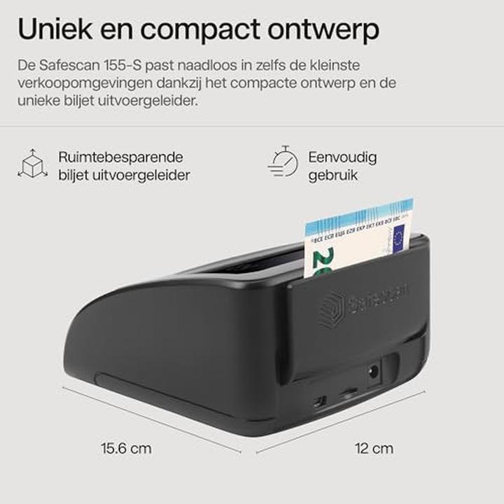 Immagine prodotto Safescan 155-S Komplett SET Geldprüfgerät Batterie & Stapler (Validatore di banconote)