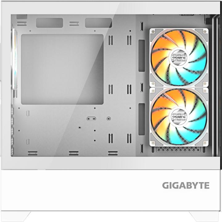 Actual product image Gigabyte case GB-C201PI - Mid tower - 2xUSB 3.0 - 3x 120mm ARGB Fan - white (mATX, Mini-ITX)