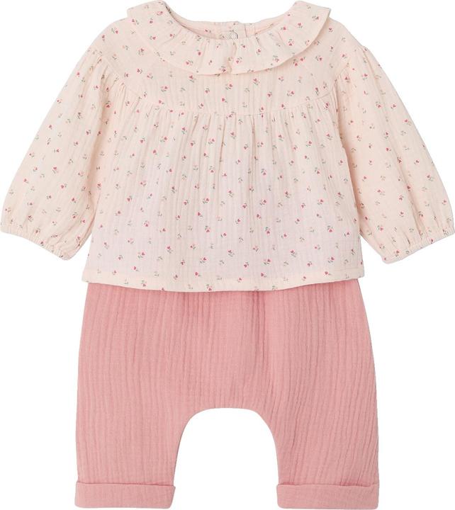 Actual product image Vertbaudet Baby-Set mit Volants: Bluse & Haremshose, Musselin (74)