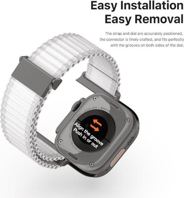 Actual product image Dux Ducis Apple Watch 44/45/46/49mm - nylon fabric replacement strap (44 mm, 45 mm, 42 mm, 49 mm, Nylon, Apple Watch SE, Apple Watch Series 6, Apple Watch Series 5, Apple Watch Series 8, Apple Watch Series 3, Apple Watch Series 4, Apple Watch Series 9, Apple Watch Ultra 2, Apple Watch SE (2022/2023), Apple Watch Series 10, Apple Watch Series 7, Apple Watch Ultra)