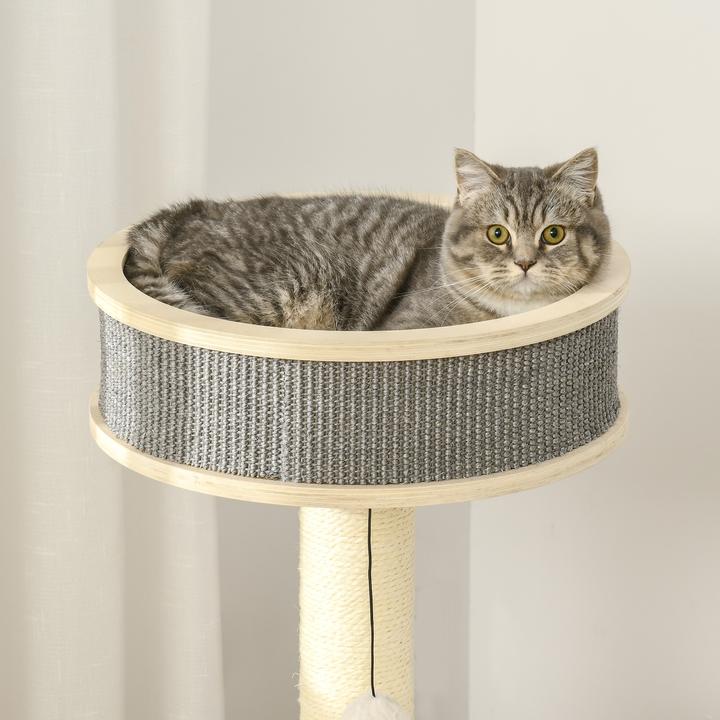 Image du produit PawHut Arbre à chat avec roue d'exercice (91 cm, Multicolore)