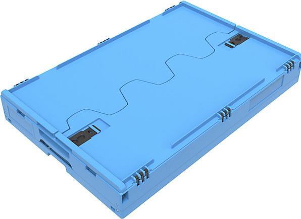 Actual product image Walther Polypropylene folding box, capacity 65 l, closed model, blue, with hinged lid