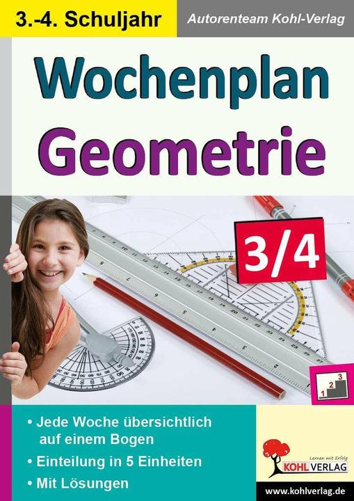 Produktbild Wochenplan Geometrie / Klasse 3-4 (Deutsch, Autorenteam Kohl-Verlag, 2017)