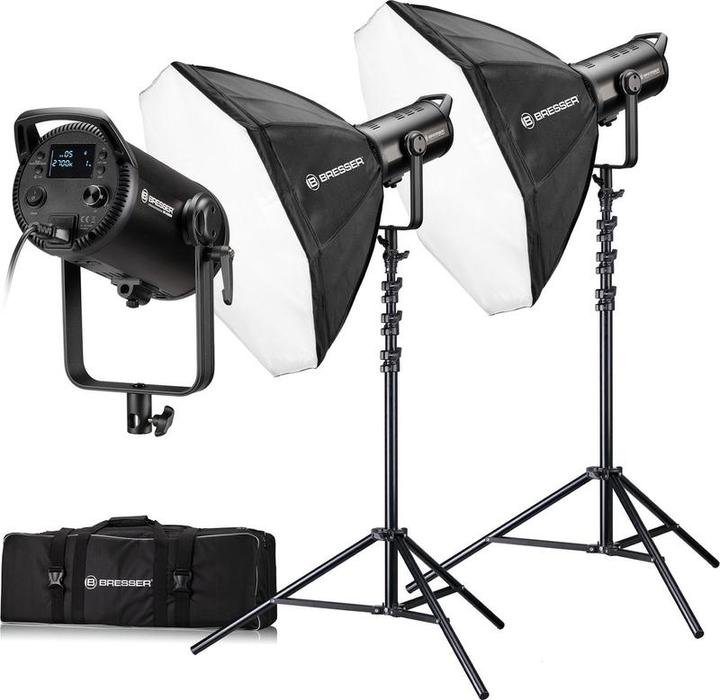 Actual product image Bresser Studiolamp - COB LED Light Duo Kit - BR-180 RGB - 2 x BR 180 RGB COB LED light - 2 x Octabox