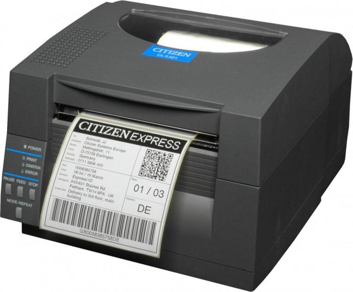 Produktbild Citizen CL-S521II - Etikettendrucker - Thermodirekt - Rolle (11,8 cm) - 203 dpi - bis zu 150 mm/Sek (203 dpi)
