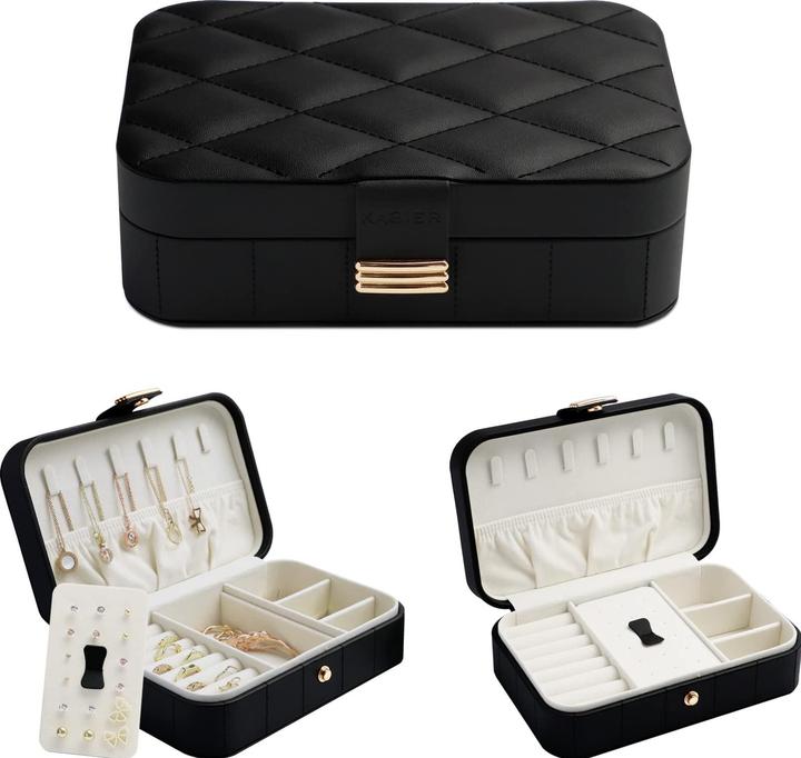 Produktbild Only-Bags.Store Reiseschmuckkästchen, Schmuckaufbewahrung für Ohrringe, Ring, Halskette