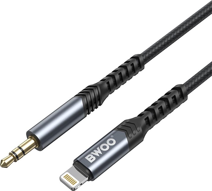 Actual product image Bwoo audio cable BO-AUX068 aux 3.5mm-lightning (3.5mm jack, iPhone, Various, iPad, Macbook)