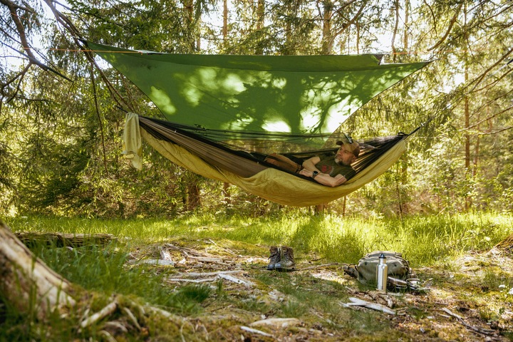 Actual product image Amazonas Mosquito Traveller Quilted XXL Hammock - Green (AZ-1030245) (200 kg)
