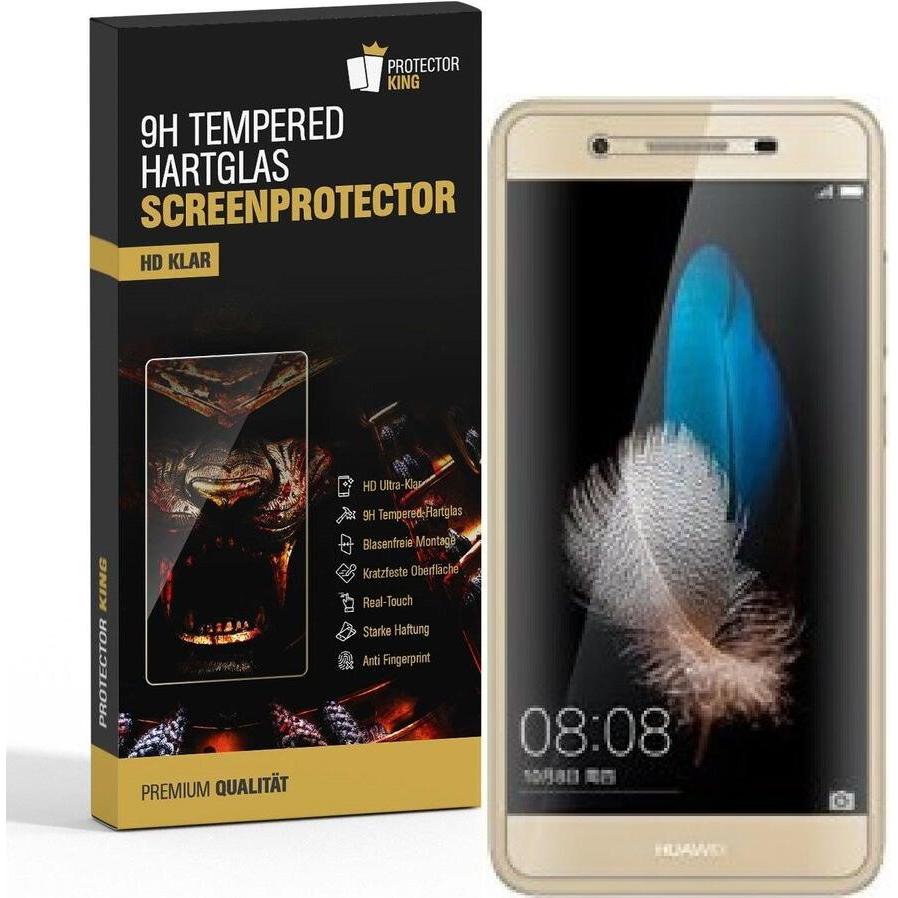 Protectorking 4x echtes Tempered 9H Panzerhartglas 3D KLAR (4 Stück, Huawei Enjoy 5), Smartphone Schutzfolie