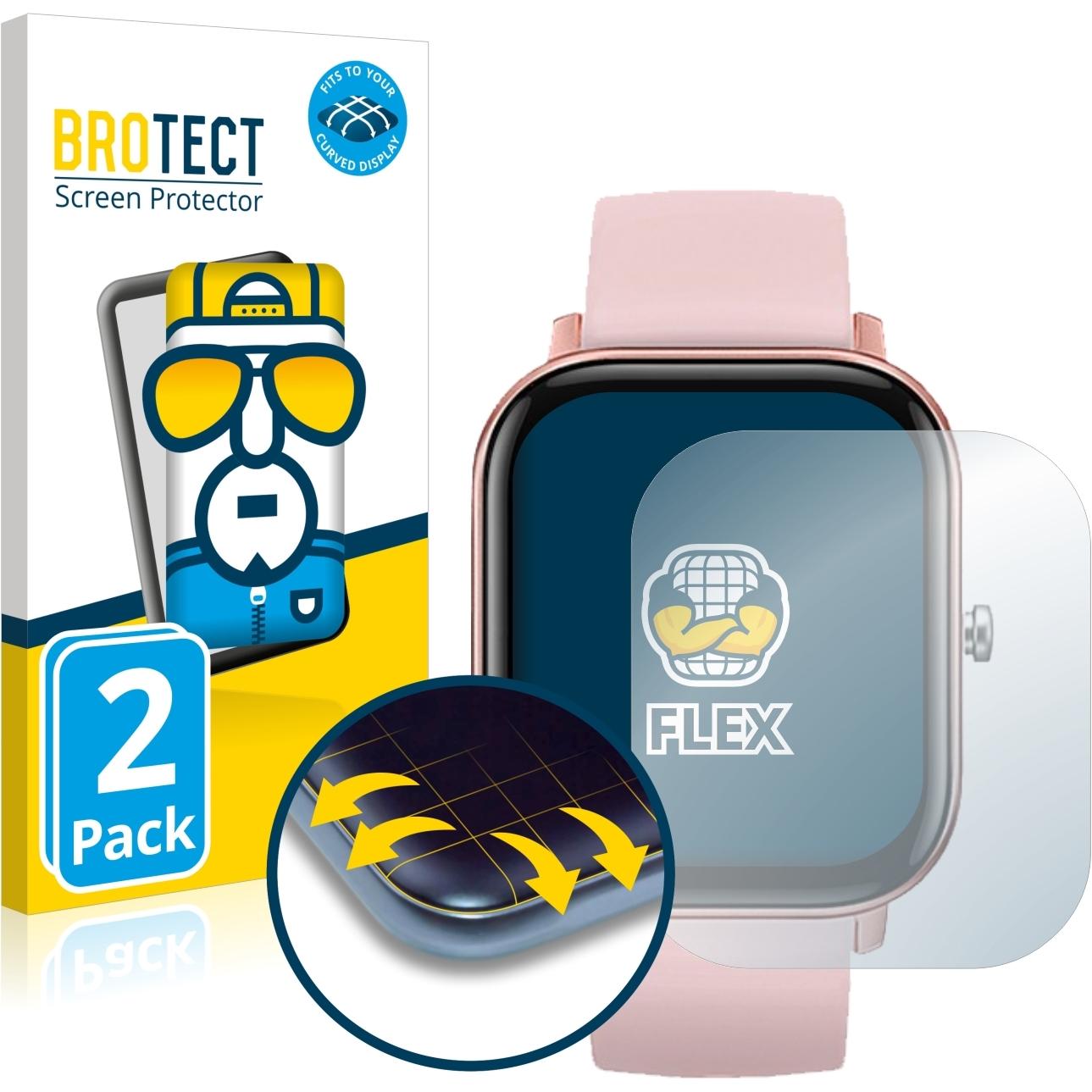 BROTECT Full-Cover Displayschutz, Smartwatch Schutzfolie, Transparent