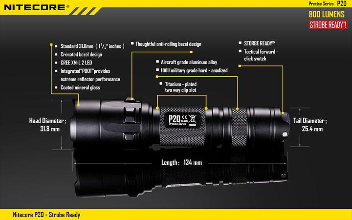 Produktbild Nitecore P20 (13.40 cm, 800 lm)