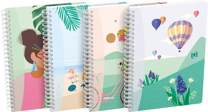Actual product image Oxford Spiral notebook A5, squared 5x5 mm, soft cover with soft touch finish, white double spiral, 60 (A5, Lined, Soft cover)