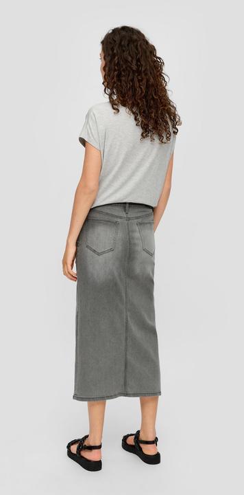 Image du produit S.Oliver Rock Midirock aus Denim mit Schlitz und Sattelbund (34)