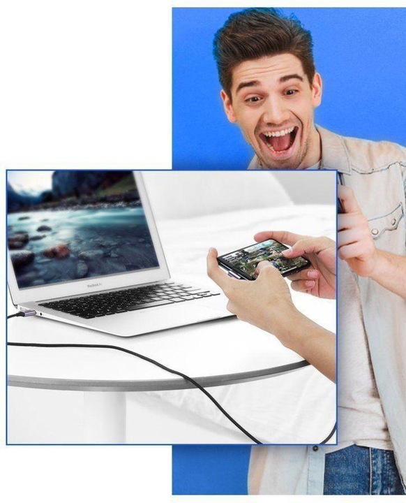 Productafbeelding Ugreen USB-C Haaks naar USB-A 2.0 A 3A Datakabel (2 m, USB 2.0)