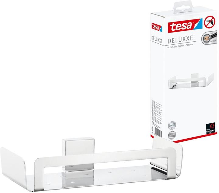 Actual product image tesa DELUXXE shower basket incl. adhesive solution without drilling (26.50 x 5.60 x 12 cm)