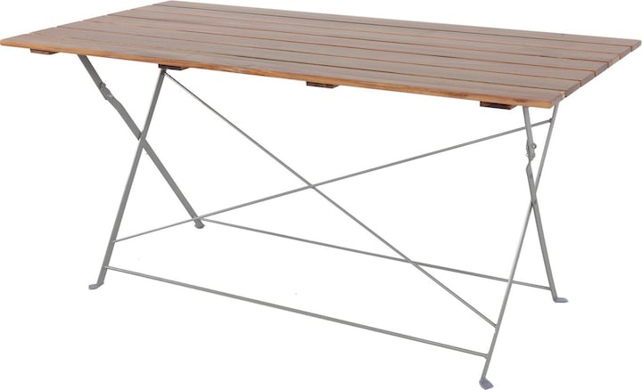 Actual product image Mojawo Beer Garden Set Folding Table + 4 Folding Chairs foldable steel acacia wood 120x70cm (120 cm)