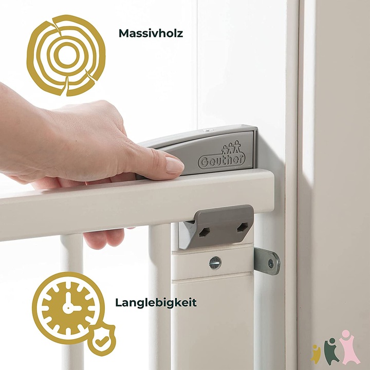 Immagine prodotto Geuther Paraporta in legno, bianco 58-93 cm (58 cm)