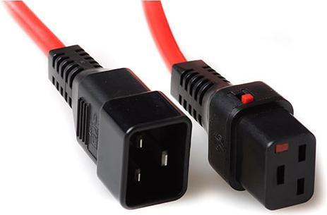Produktbild Iec Lock 230V connection cable C19 lockable - C20 red 1.00 m (1 m)