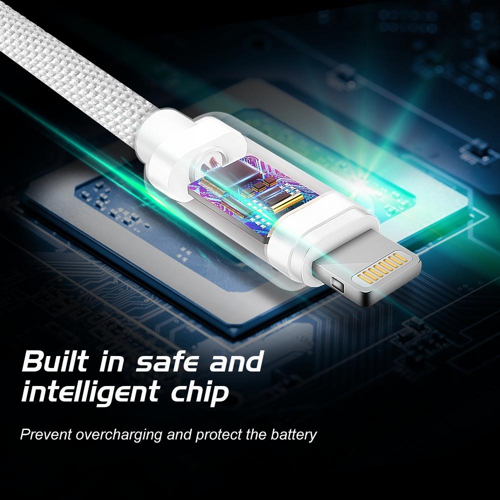 Thumbnail - Swissten Datenkabel Textil USB-C / Lightning MFi 1.2 M (1.20 m, USB 3.2 Gen 1), USB Kabel