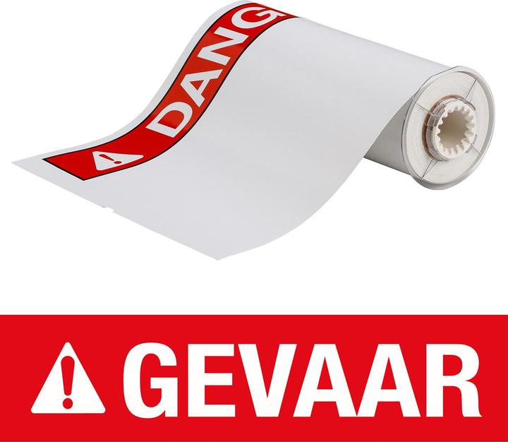 Produktbild Brady B85-254x356-7569-GEVAAR, vorgedruckte Vinyl-Etiketten, Weiss auf Rot, glänzend, 254.00 x 356. (35.56 cm)