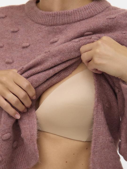 Image du produit Mamalicious Normal geschnitten Rundhals Gerippte Ärmelbündchen Tief angesetzte Schulter Pullover Strickpullover (L)