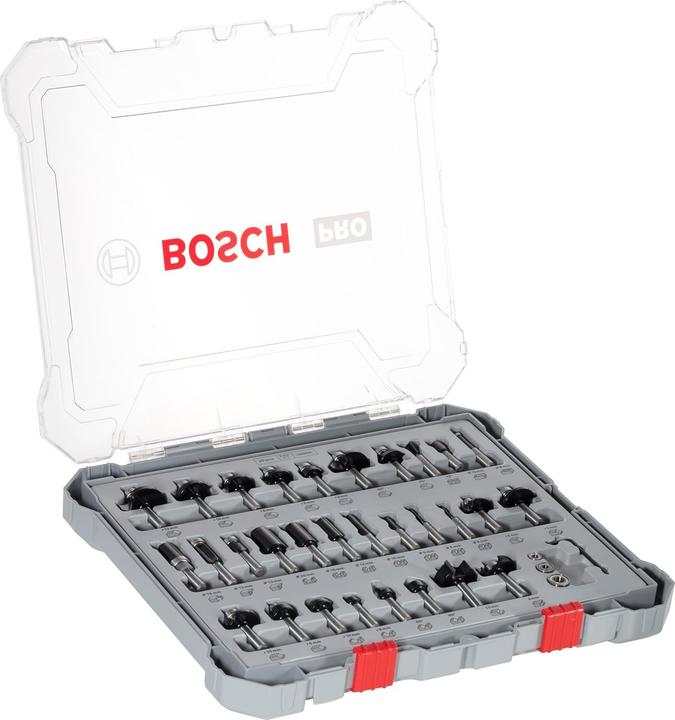 Produktbild Bosch Professional Zubehör 30-teiliges Fräser-Set, 8-mm-Schaft für Handfräsen