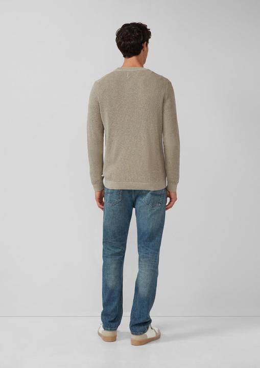 Produktbild s.Oliver Strickpullover Strickpullover mit Crew Neck und Strukturmuster (3XL)