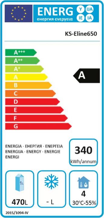 Energy Label Gastro Hero Refrigerator E-Line (470 l)