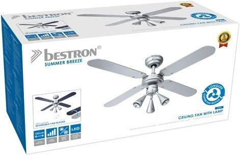Actual product image Bestron Ceiling fan with 3 LED lights (50 dB)