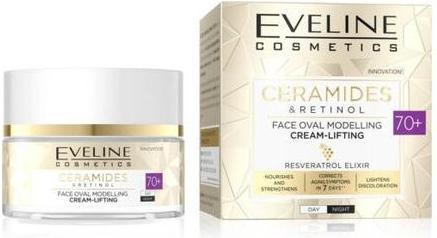 Actual product image Eveline Ceramides & Retinol Face Oval Modeling Lifting Cream 70+ Day Night 50ml (50 ml, Face toner)