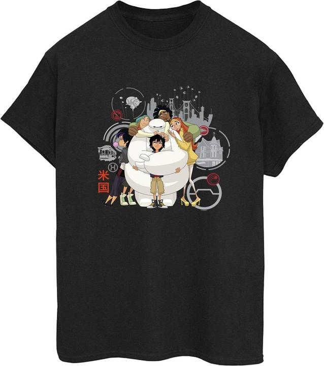 Actual product image Disney Womens/Ladies Big Hero 6 Baymax Group Hug Cotton Boyfriend T-Shirt (L)