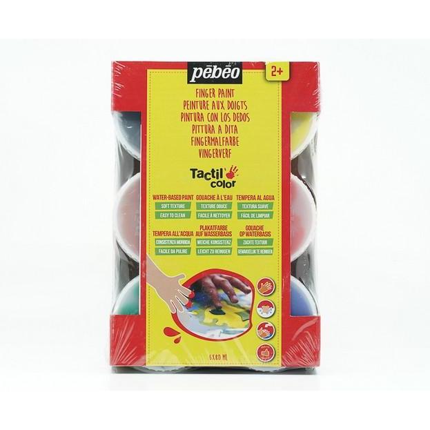 Thumbnail - Pebeo, Künstlerfarbe + Bastelfarbe, Tactilcolor 6 Sortiert Töpfe (80 ml)