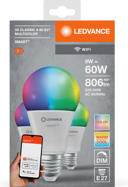 Image du produit Ledvance Classique (E27, 9 W, 806 lm, 1 x, F)