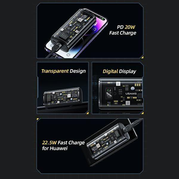 Actual product image Usams Powerbank incl. display indicator (9000 mAh, 22.50 W, 32.40 Wh)