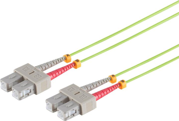 Actual product image Shiverpeaks S/CONN maximum connectivity fibre optic duplex patch cable SC/SC 50/125µ, OM5, lime green, 5.0m (S/UTP, CAT7, 5 m)