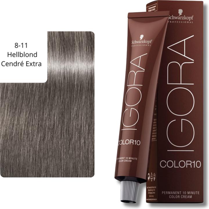 Immagine prodotto Schwarzkopf Professional Igora Color 10 - 8-11 Biondo chiaro Cendré Extra (8-11 Biondo chiaro Cendré Extra)