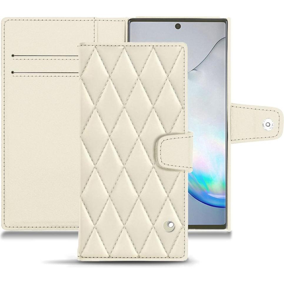 Noreve Lederschutzhülle Wallet (Samsung Galaxy Note 10), Smartphone Hülle, Weiss