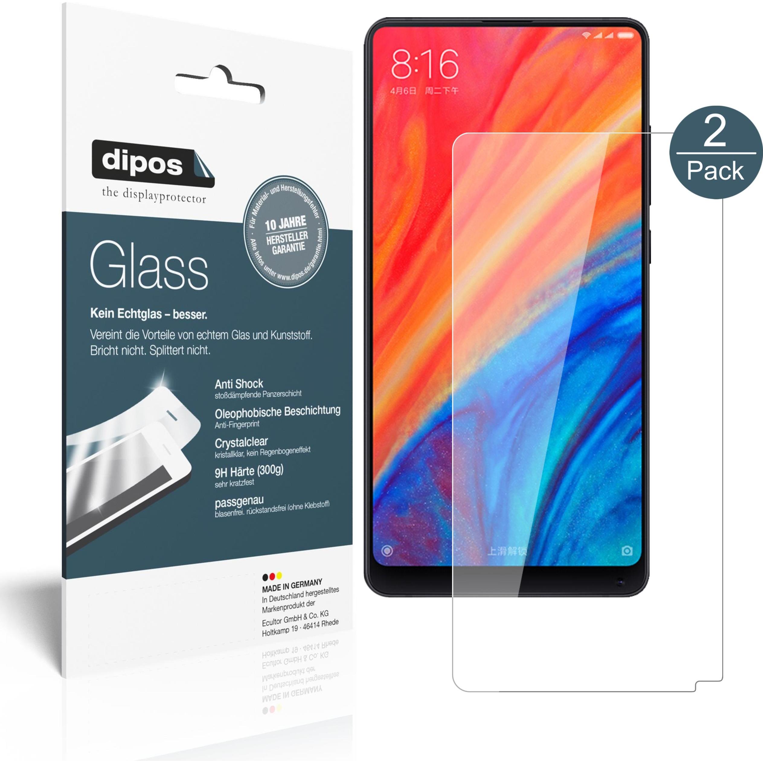 Dipos Displayschutz Anti-Shock (2 Stück, Xiaomi Mi Mix 2S), Smartphone Schutzfolie, Transparent