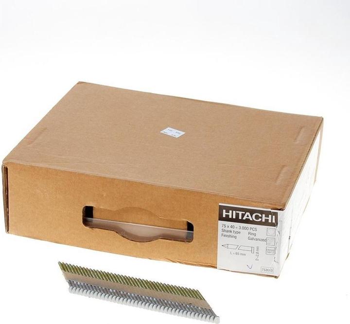 Productafbeelding Hikoki 753613 Spijkers - D-kop - 34Â° - Geringd - Electro gegalvaniseerd - 2,8 x 65mm (3000st)