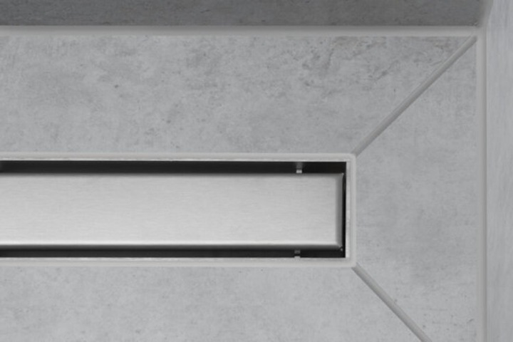 Actual product image hansgrohe RainDrain Match finished set shower channel 800 with height-adjustable frame (brushed stainless (800 mm)